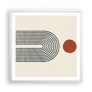 Plakat i hvid ramme - Magnetisme af former og farver - 60x60 cm