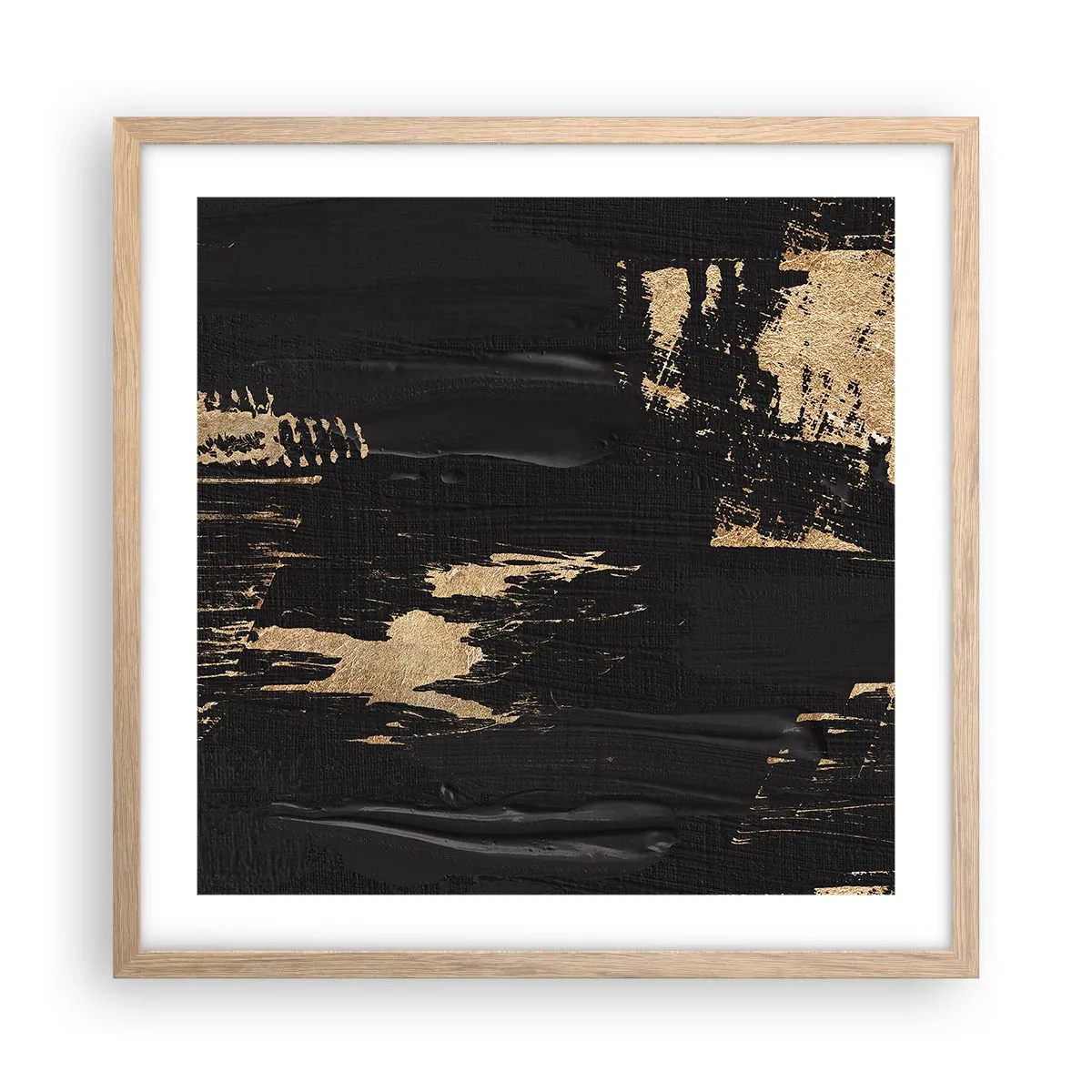 Plakat i ramme af lyst egetræ - Et spor af berøring - 50x50 cm