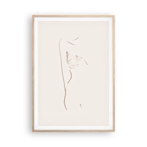 Plakat i ramme af lyst egetræ - Begærets form - 70x100 cm