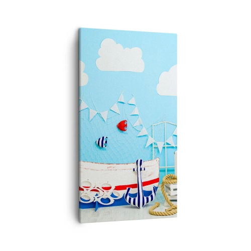 Lærredstryk - Billede på lærred - Et barns længsel efter eventyr - 45x80 cm