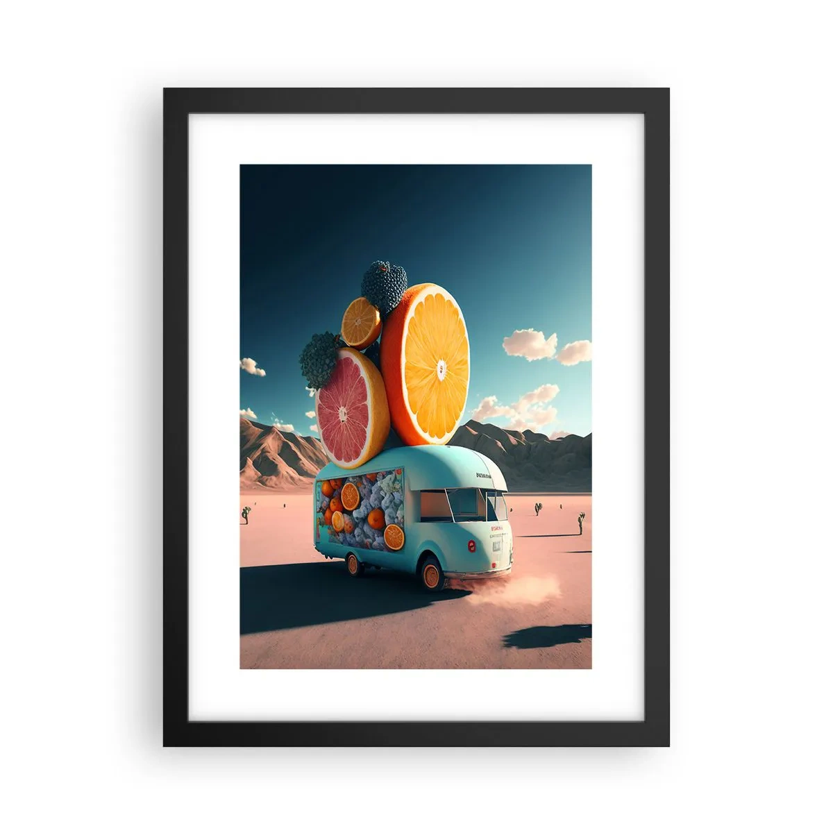 Plakat i sort ramme - En smag af ferie - 30x40 cm