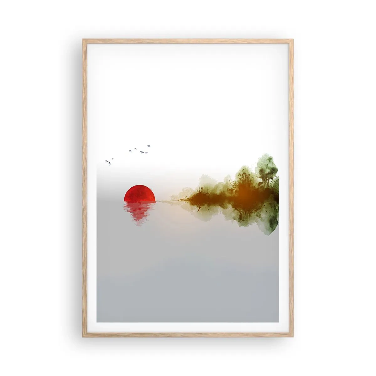 Plakat i ramme af lyst egetræ - Et løfte om fred - 70x100 cm