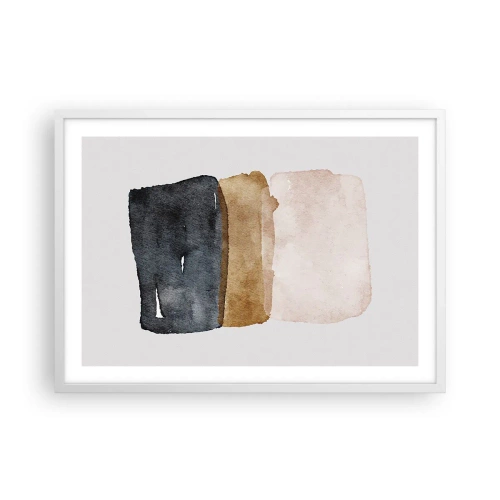 Plakat i hvid ramme - Sammensætning af jordfarver - 70x50 cm