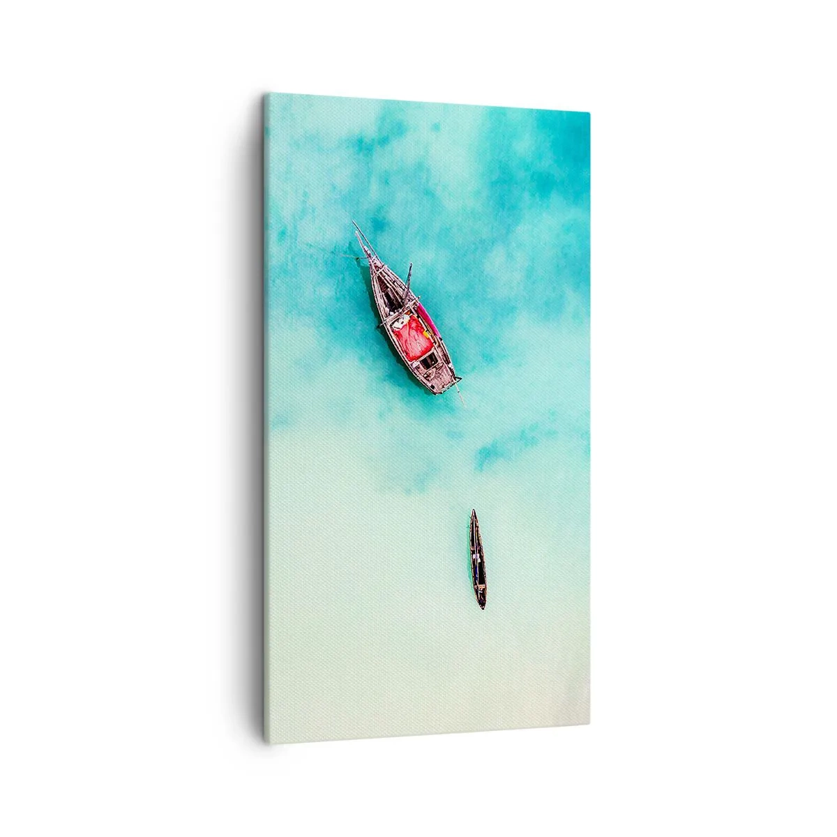 Lærredstryk - Billede på lærred - For på Zanzibars strande, når det overskydende vand... - 45x80 cm