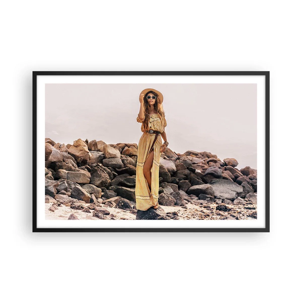 Plakat i sort ramme - Magien ved sten - 91x61 cm