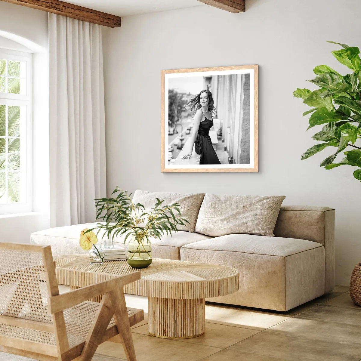 Plakat i ramme af lyst egetræ - Bestemt en pariser - 30x30 cm