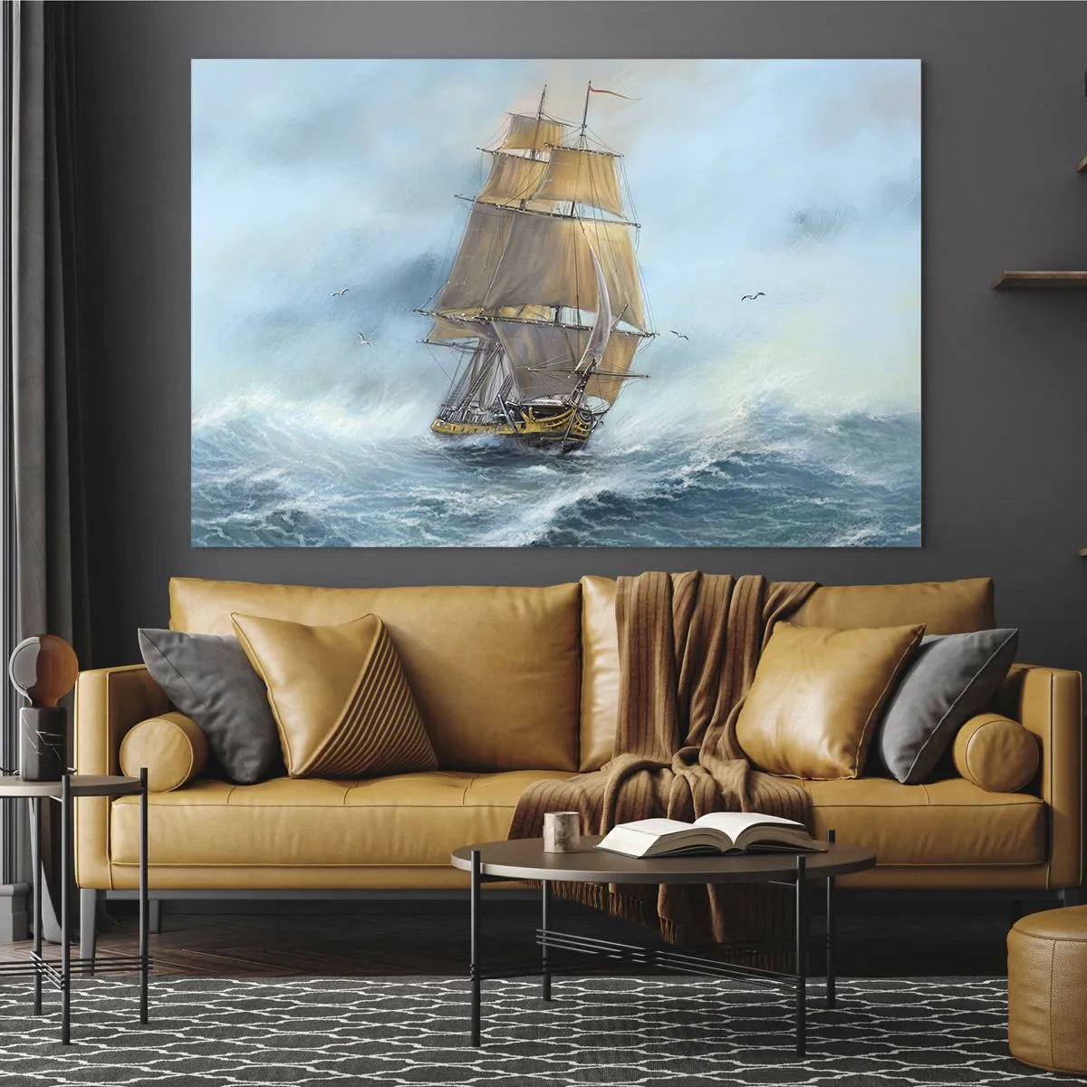 Billede på glas - Bølgende gennem bølgerne - 100x70 cm