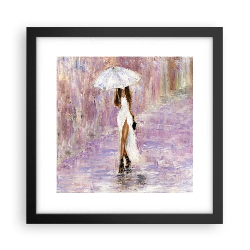 Plakat i sort ramme - I den syrenrøde regn - 30x30 cm