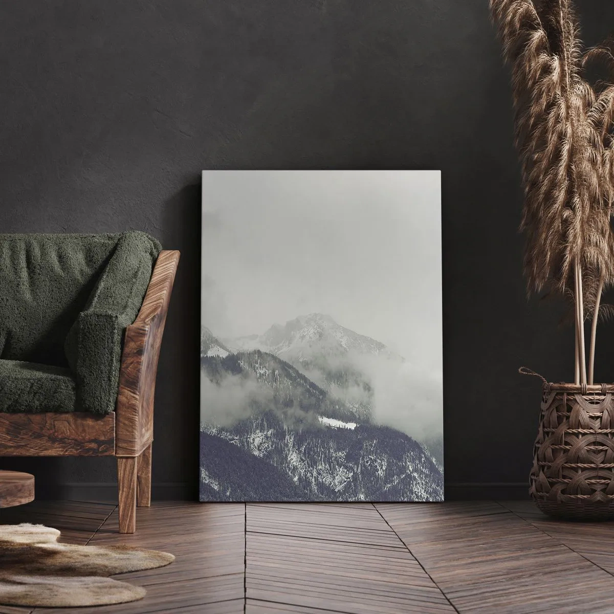 Lærredstryk - Billede på lærred - Tåget dal - 45x80 cm