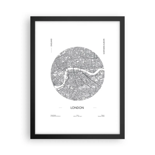 Plakat i sort ramme - Londons anatomi - 30x40 cm