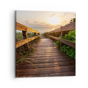 Lærredstryk - Billede på lærred - Og direkte til kysten - 70x70 cm