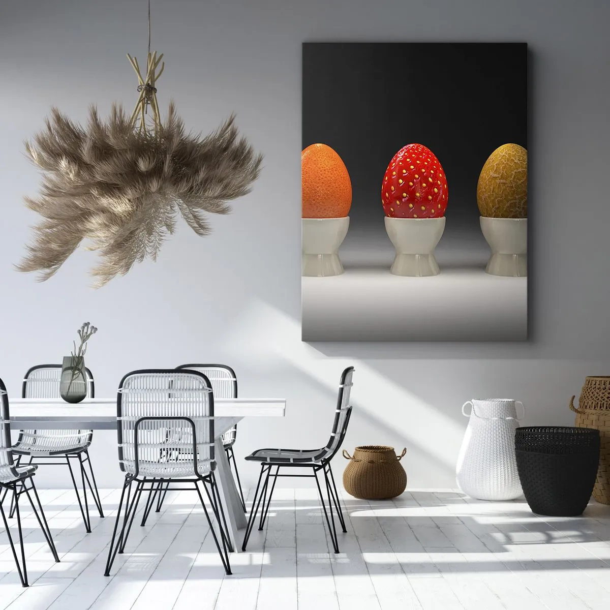 Lærredstryk - Billede på lærred - Frugt morgenmad - 50x70 cm