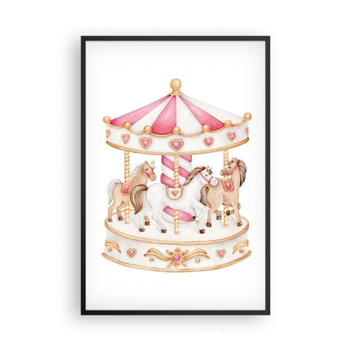 Plakat i sort ramme - Barndommens søde verden - 61x91 cm