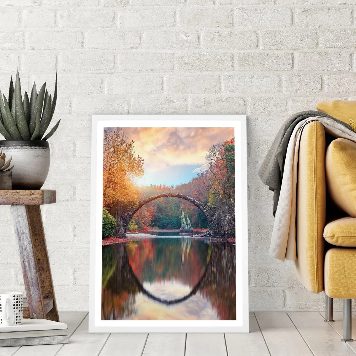 Plakat i hvid ramme - På den anden side af spejlet - 70x100 cm