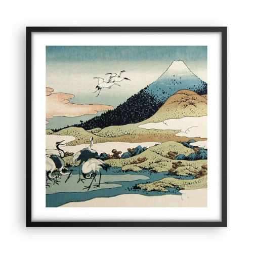 Plakat i sort ramme - I japansk ånd - 50x50 cm