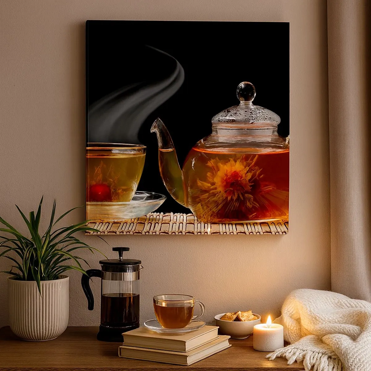 Lærredstryk - Billede på lærred - Magien og kunsten at brygge te - 30x30 cm