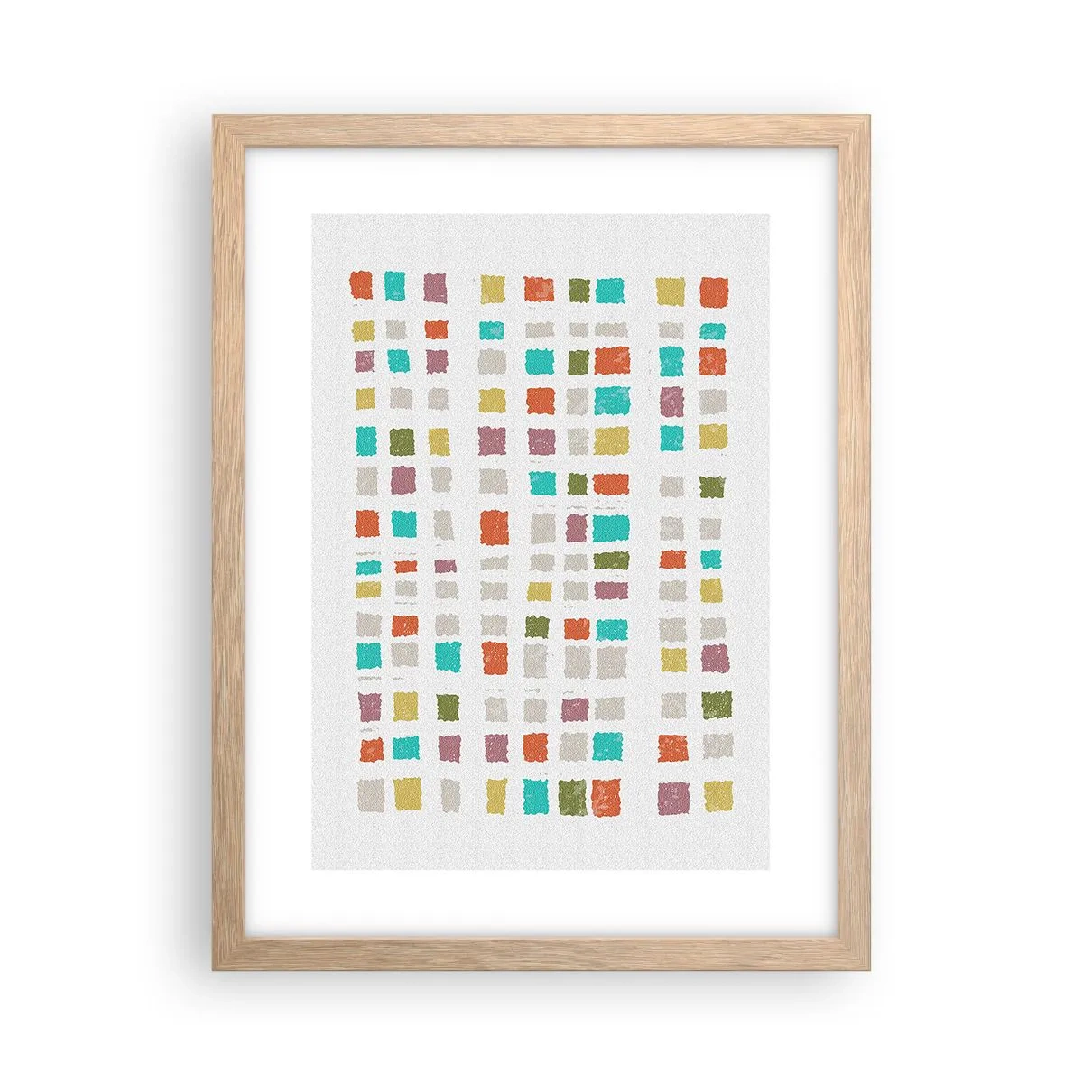 Plakat i ramme af lyst egetræ - Ukendt leg - 30x40 cm