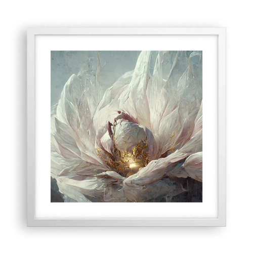 Plakat i hvid ramme - Blomstrer en gang om hundrede år - 40x40 cm