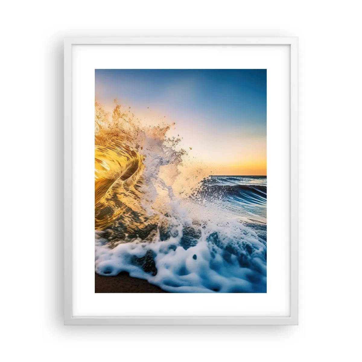 Plakat i hvid ramme - Leg på sandet - 40x50 cm