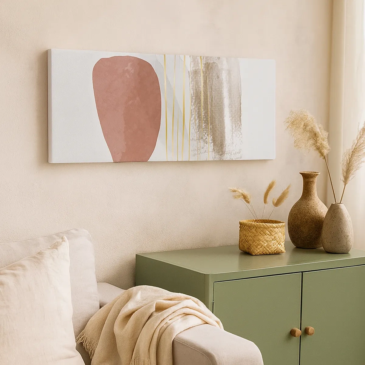 Lærredstryk - Billede på lærred - Abstrakt kolonnade - 30x30 cm