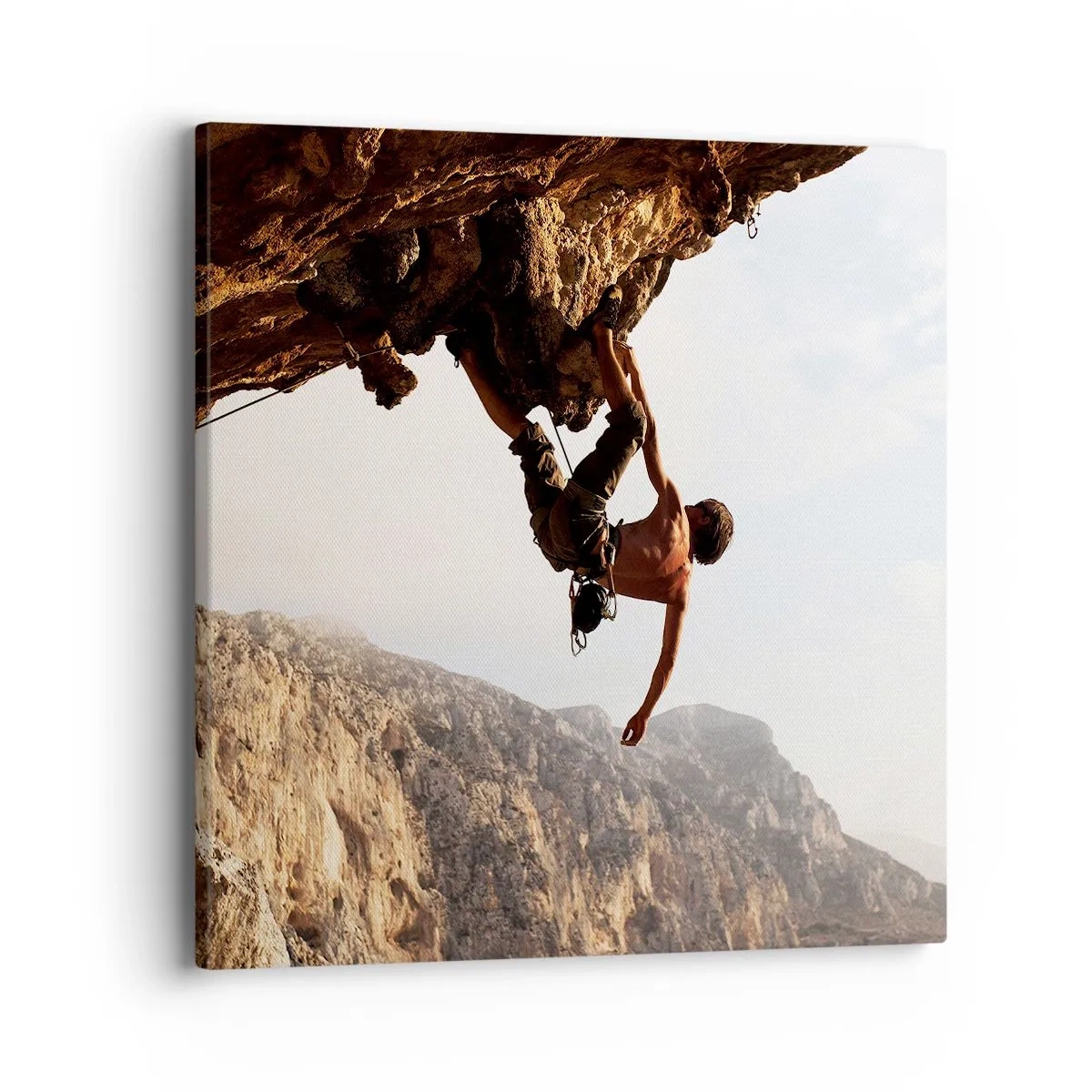 Lærredstryk - Billede på lærred - Verden skrumpede ind i en håndfuld på en klippeskrænt - 40x40 cm