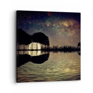 Lærredstryk - Billede på lærred - En nat på kanten af verden - 30x30 cm