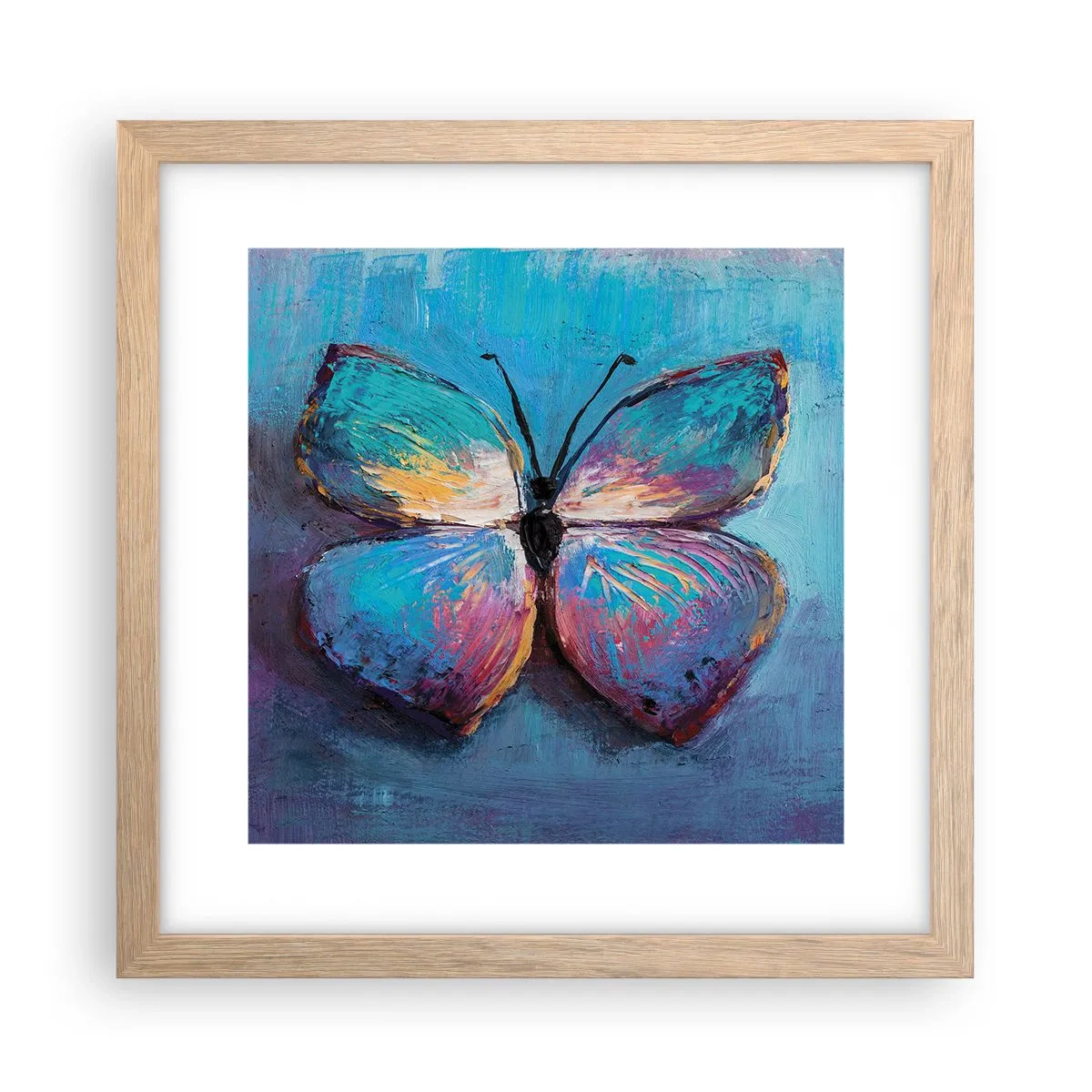 Plakat i ramme af lyst egetræ - I sin fulde pragt - 30x30 cm