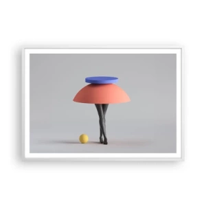 Plakat i hvid ramme - Surrealistisk komposition - 100x70 cm