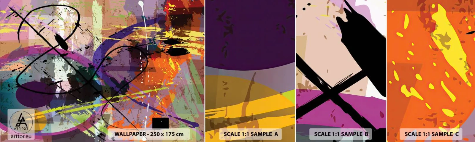 Fototapet Prøve Standard Eco - Kan være lige eller rundt - Abstraktion, Stykke, Moderne mønster - 100x30 cm