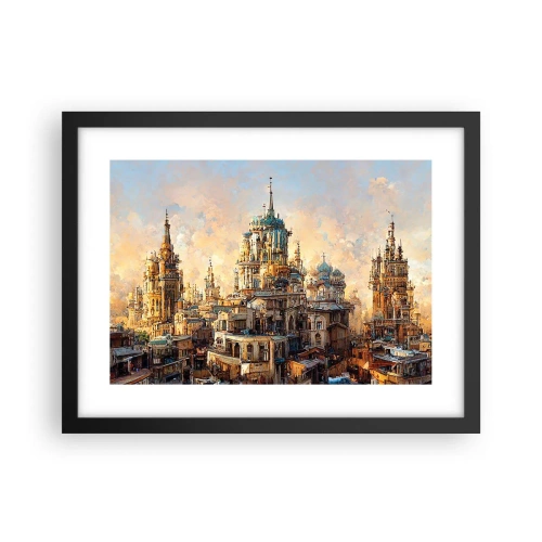 Plakat i sort ramme - En by af byer - 40x30 cm