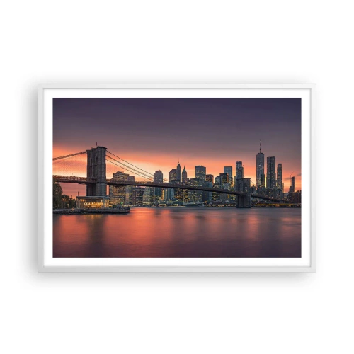 Plakat i hvid ramme - Sænket i lilla stilhed - 91x61 cm