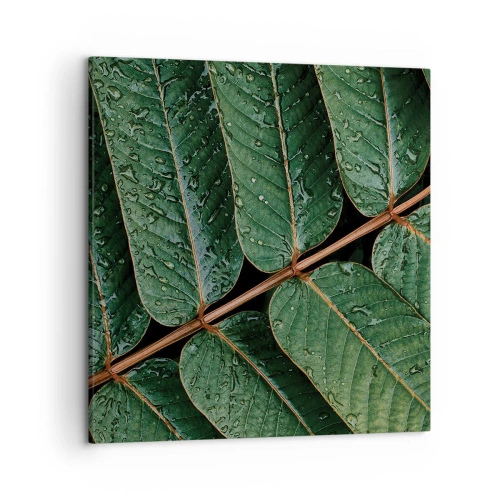Lærredstryk - Billede på lærred - I en grøn rytme - 50x50 cm