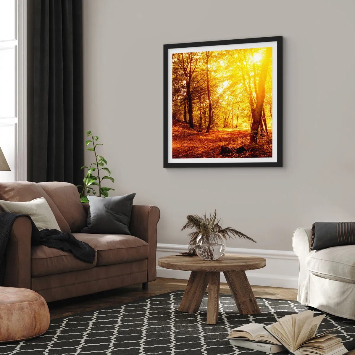 Plakat i sort ramme - Til den gyldne lysning - 30x30 cm