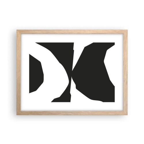 Plakat i ramme af lyst egetræ - Positiv-negativ - 40x30 cm