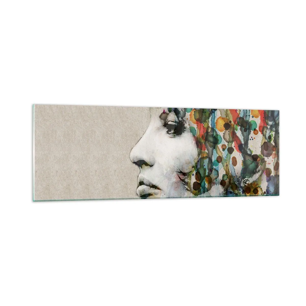 Billede på glas - Hun kom ud af den grå - 90x30 cm