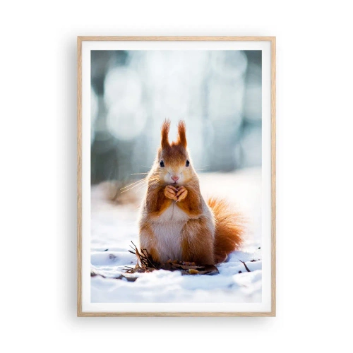 Plakat i ramme af lyst egetræ - Og hvad kigger du på? - 70x100 cm