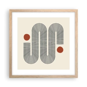 Plakat i ramme af lyst egetræ - Fra start til slut - 40x40 cm