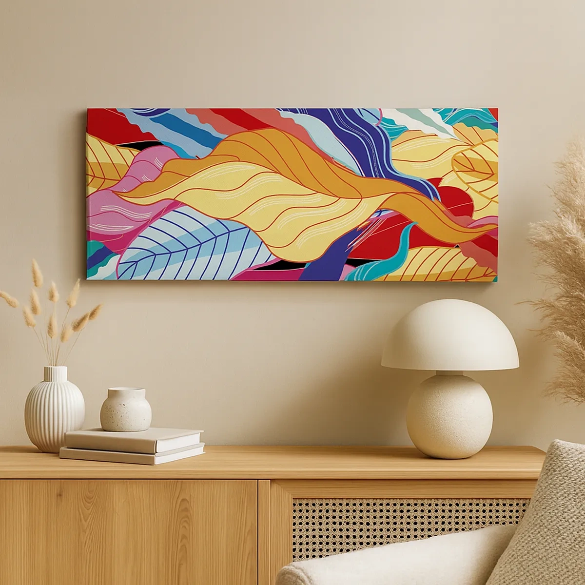 Lærredstryk - Billede på lærred - Et farverigt rod - 30x30 cm