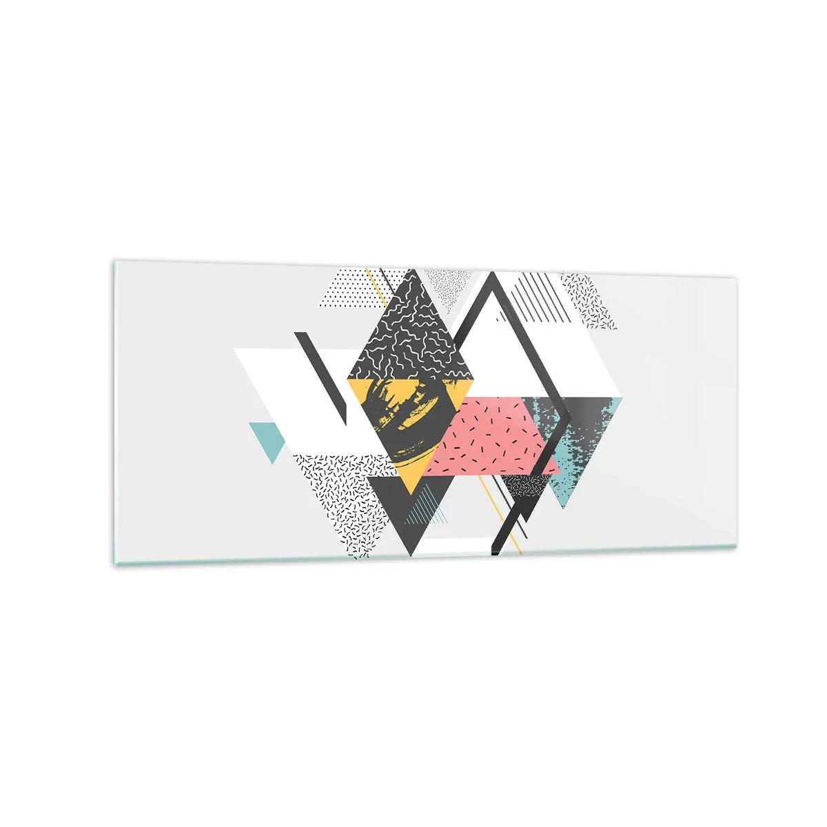 Billede på glas - Variation af trekanter og rhomber - 120x50 cm