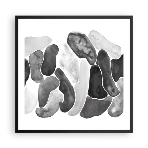 Plakat i sort ramme - Stenet abstraktion - 60x60 cm
