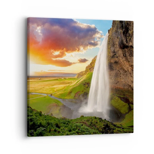 Lærredstryk - Billede på lærred - Den islandske sommers fylde - 30x30 cm