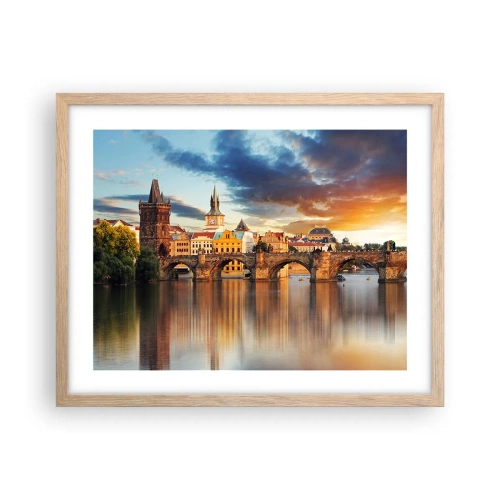 Plakat i ramme af lyst egetræ - Smukt for evigt - 50x40 cm