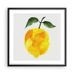 Plakat i sort ramme - Hvordan man kender smagen af solen - 50x50 cm