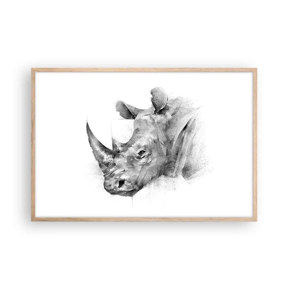 Plakat i ramme af lyst egetræ - Afrikansk portræt - 91x61 cm