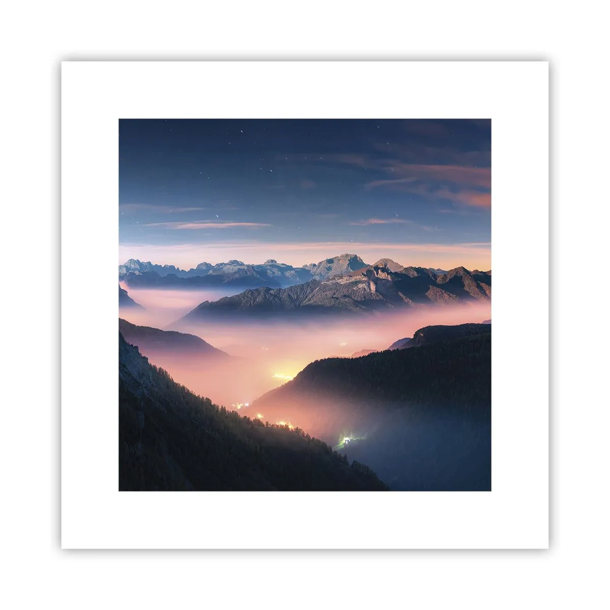 Plakat - Lys i dalene - 30x30 cm