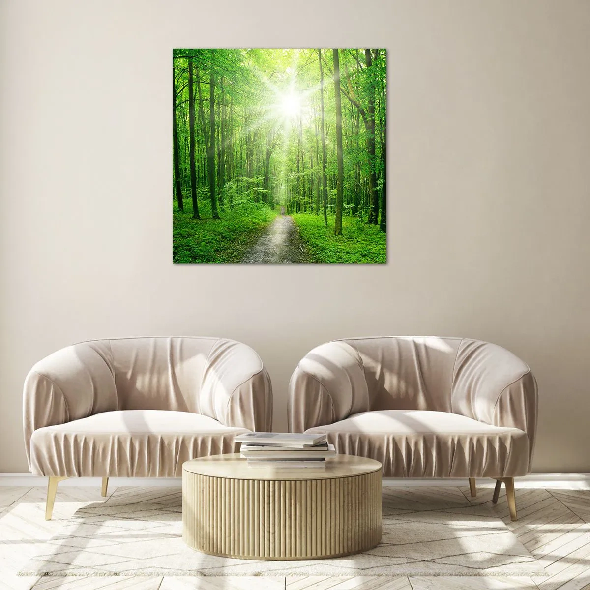 Billede på glas - Grøn katedral - 60x60 cm