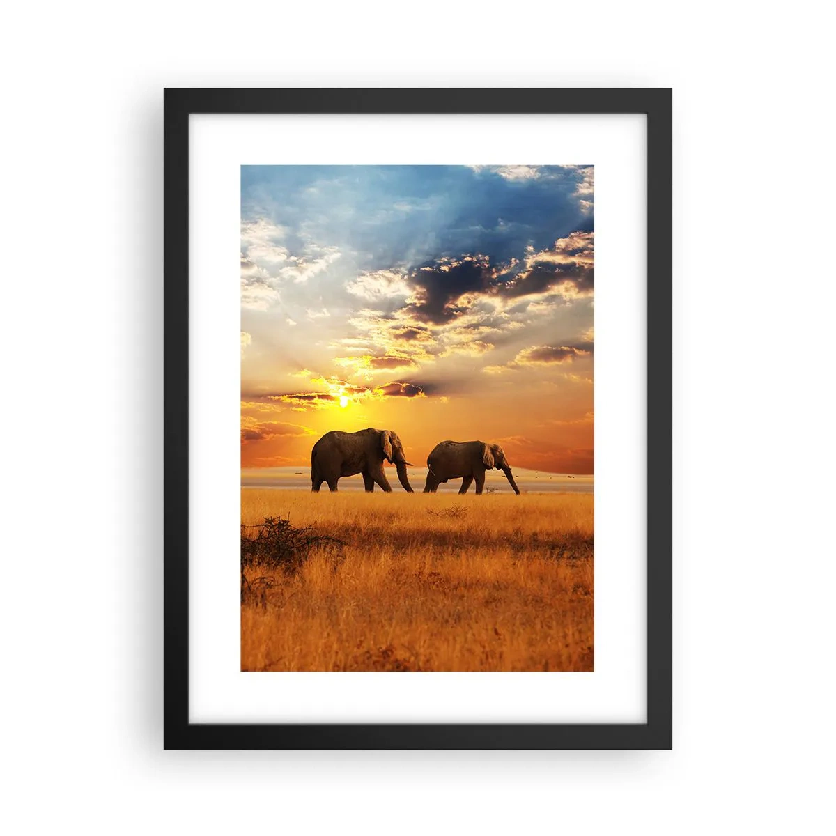 Plakat i sort ramme - Familievandring - 30x40 cm