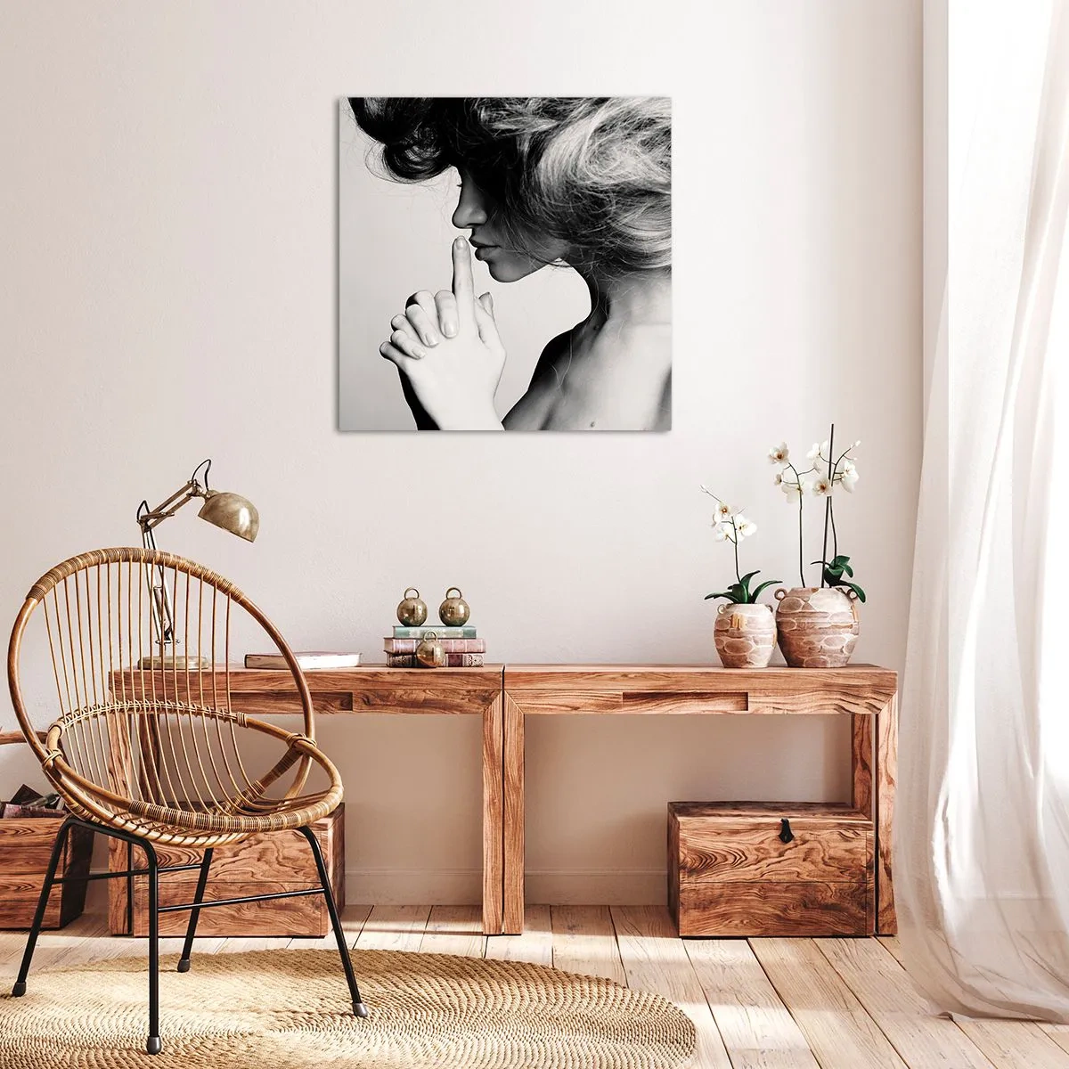 Lærredstryk - Billede på lærred - Lyt til sig selv - 70x70 cm