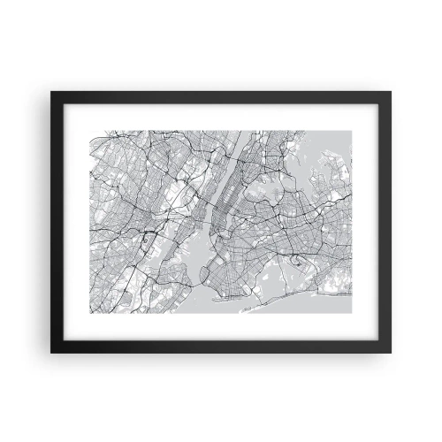 Plakat i sort ramme - Anatomi af en storby - 40x30 cm