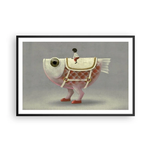 Plakat i sort ramme - Rybonski rytter - 91x61 cm